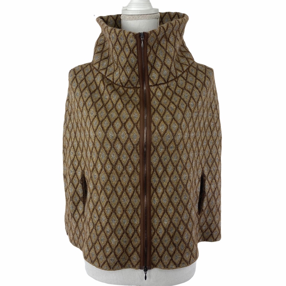 Marni Brown Diamond Pattern Cape